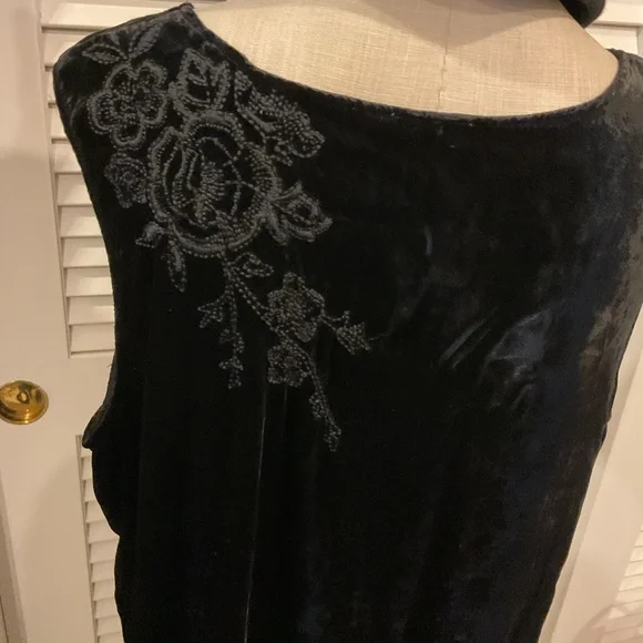 Johnny Was Black Velvet Maxi Dress - Picture 2 of 16